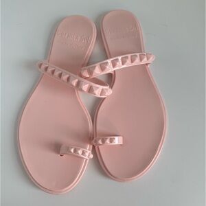 Carmen Sol Maria Flat Sandal in light pink